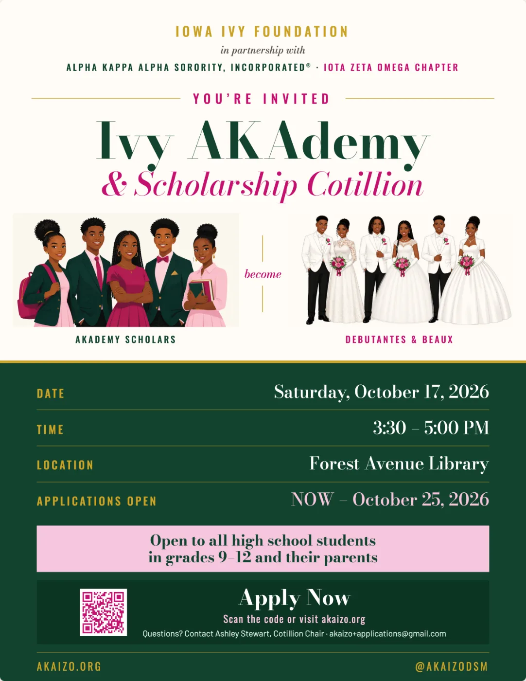 Ivy AKAdemy & Scholarship Cotillion – October 17 flyer
