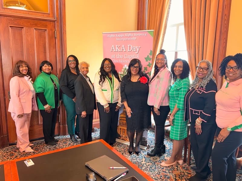 Iota Zeta Omega members at AKA Day at the Capitol in Des Moines